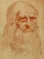 This red chalk drawing circa 1509 is widely accepted as a Leonardo self-portrait